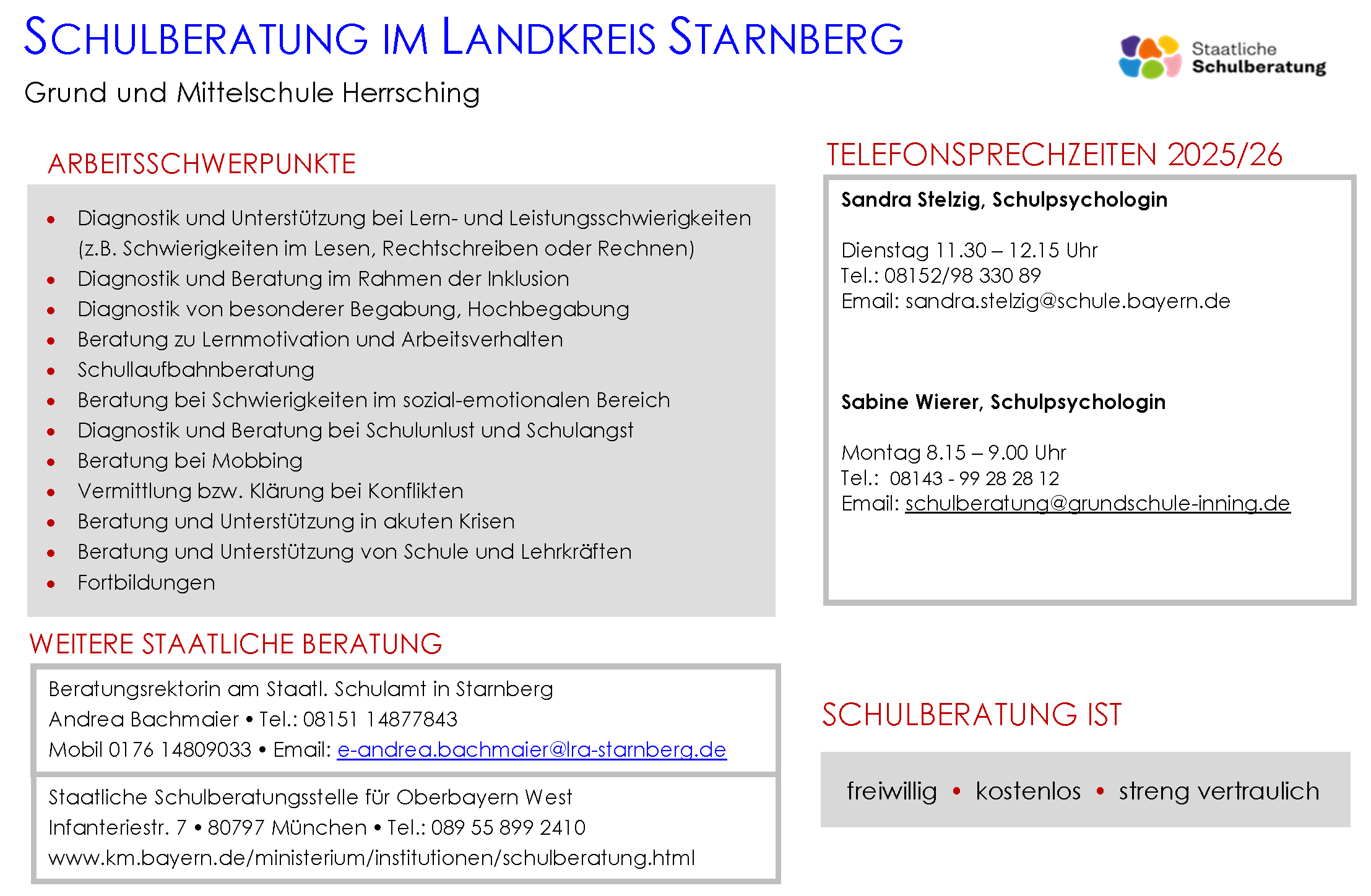 Plakat Beratung 25 26GS und MS Herrsching